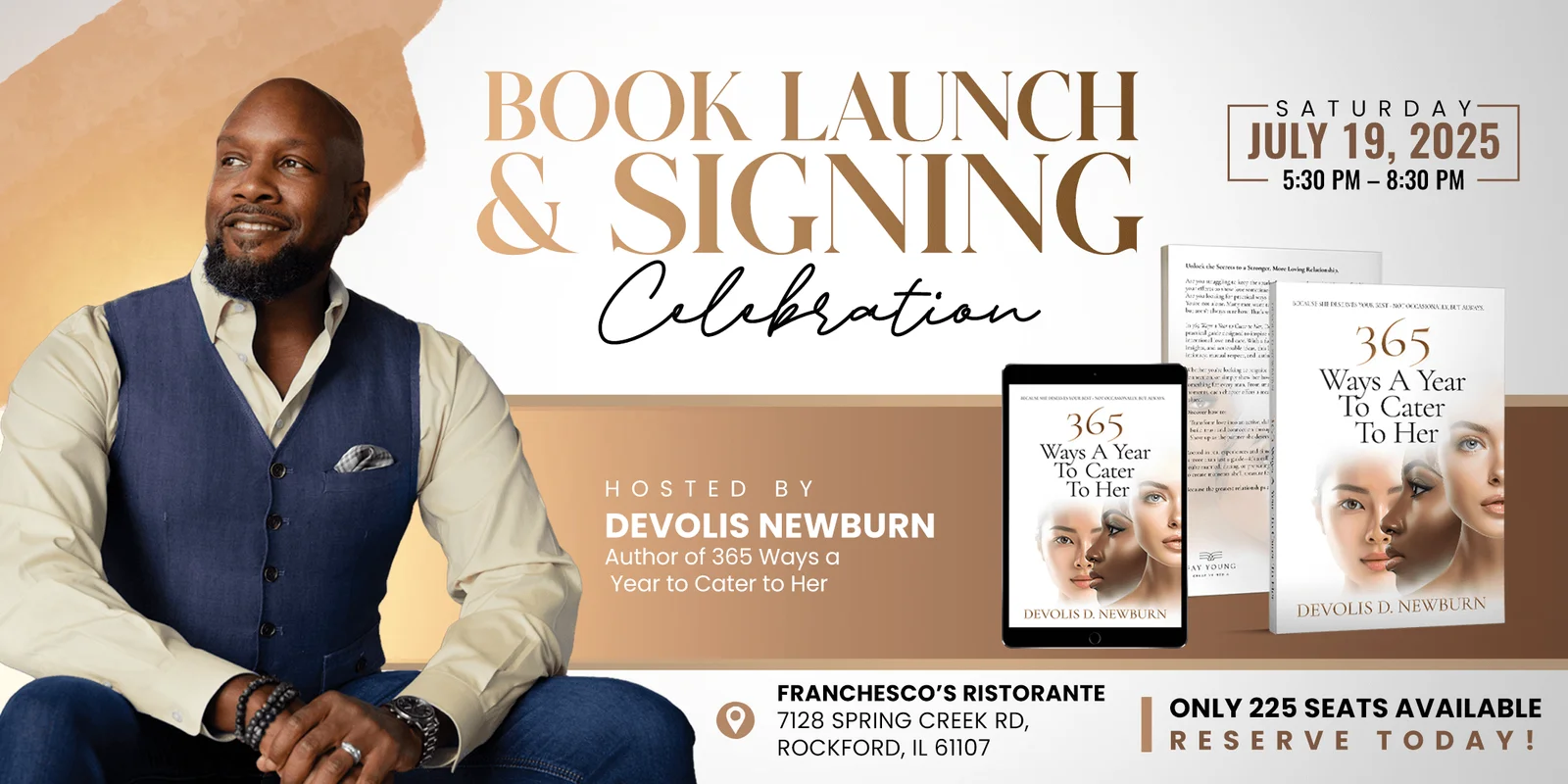 Book Launch Celebration: 365 Ways a Year to Cater to Her by Devolis Newburn